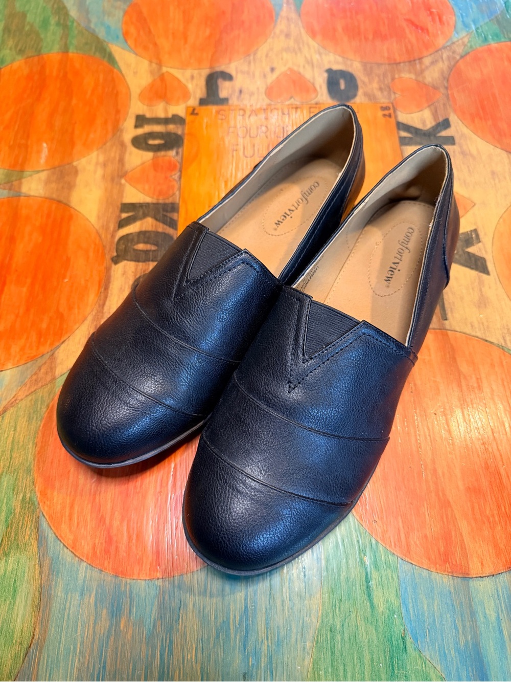 Comfortview Womens Size 10 Black  Slip On Loafer Flats Shoes Amelia # 13089 Offi